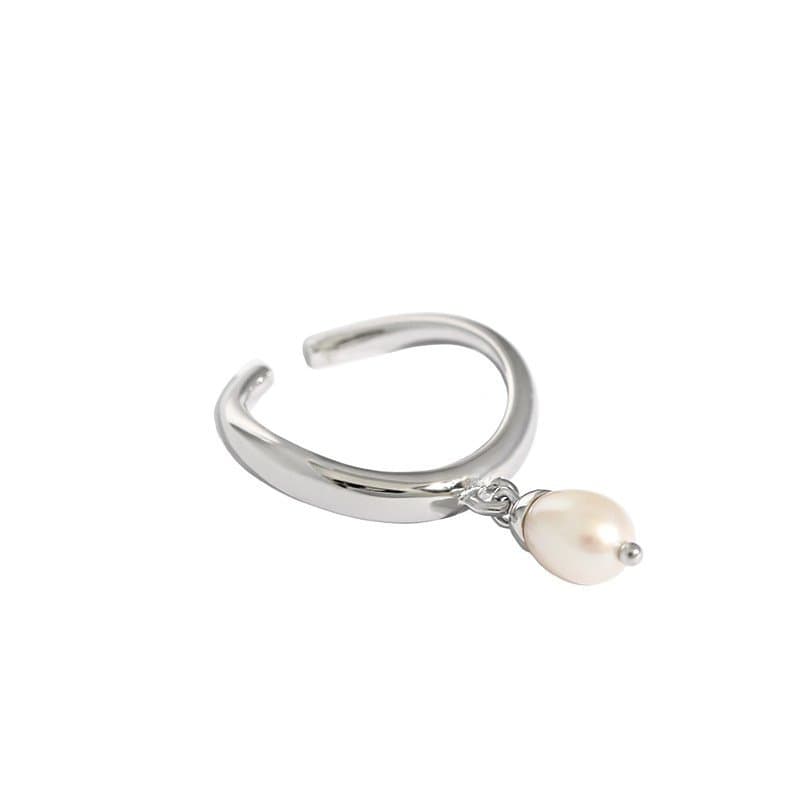 Oval Natural Pearl 925 Sterling Silver Adjustable Ring