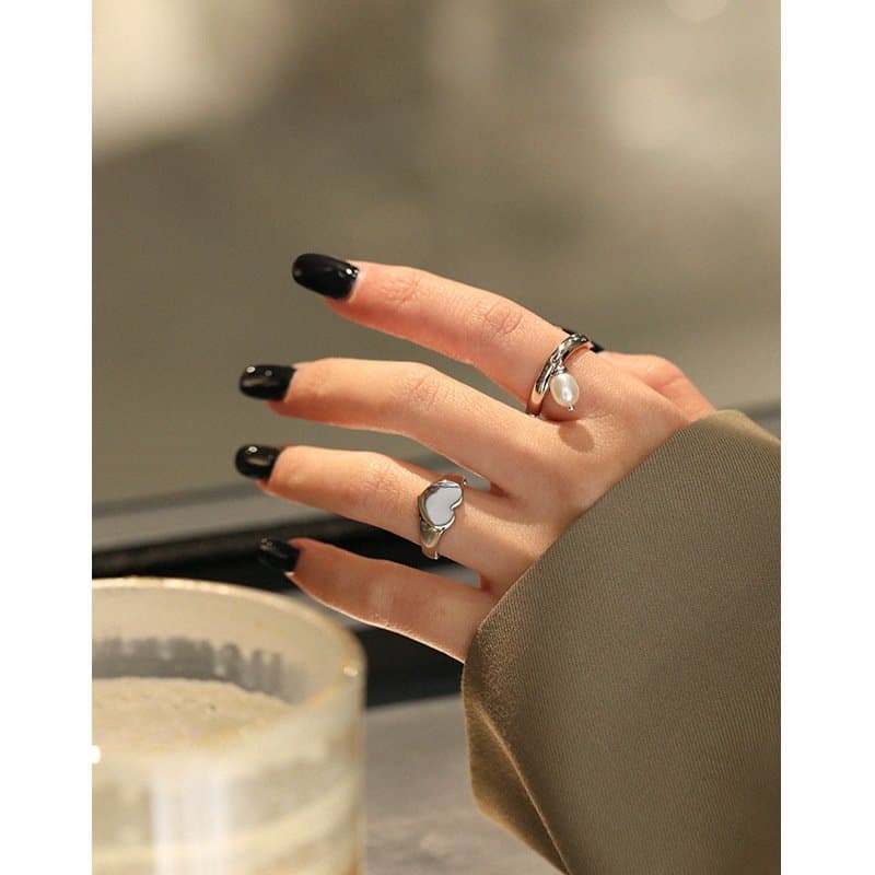 Oval Natural Pearl 925 Sterling Silver Adjustable Ring