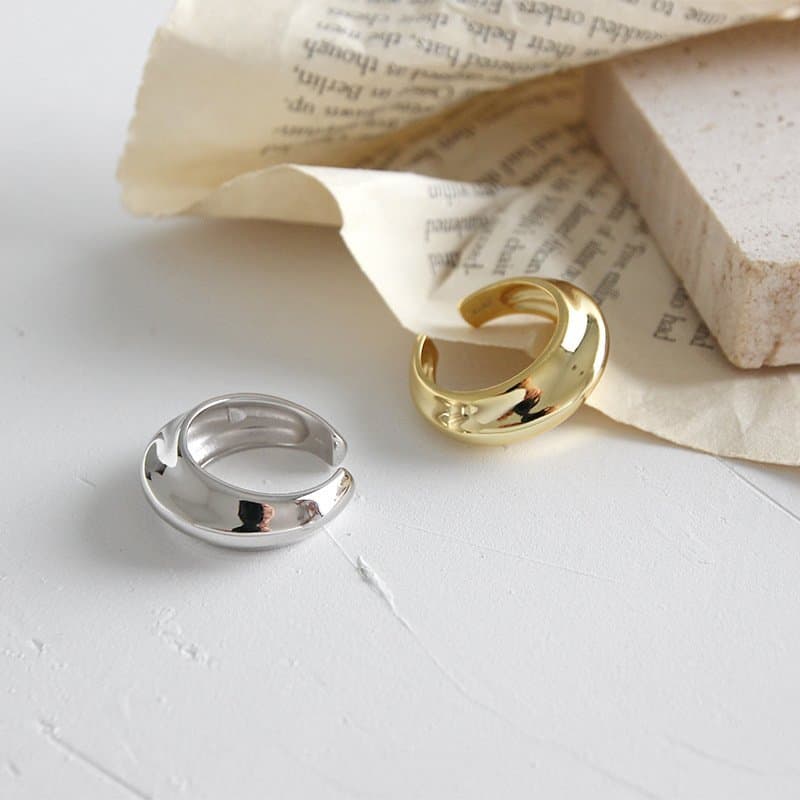 Geometric Airship 925 Sterling Silver Adjustable Ring