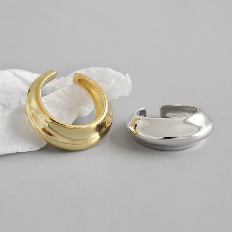 Geometric Airship 925 Sterling Silver Adjustable Ring