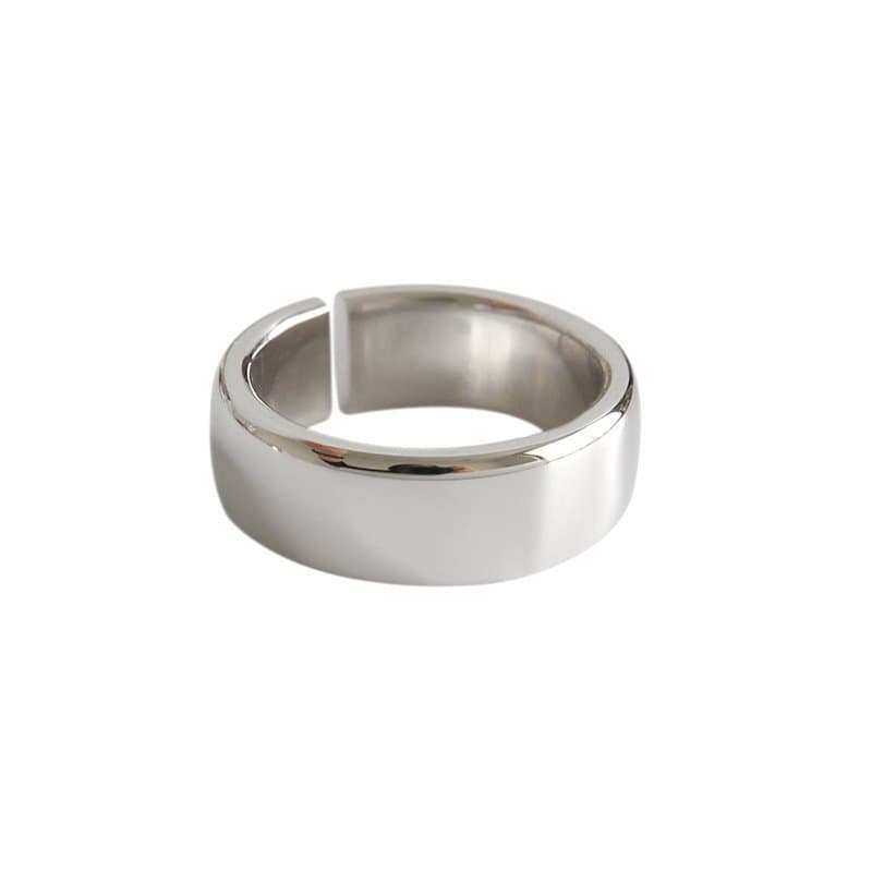 Smooth Wide 925 Sterling Silver Adjustable Ring