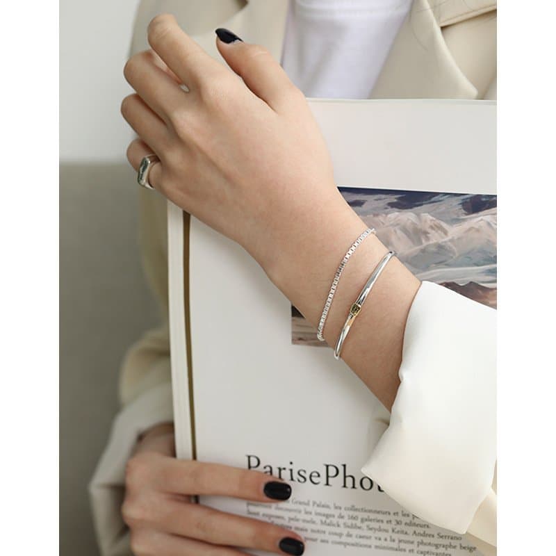 Vintage Box Chain 925 Sterling Silver Bracelet