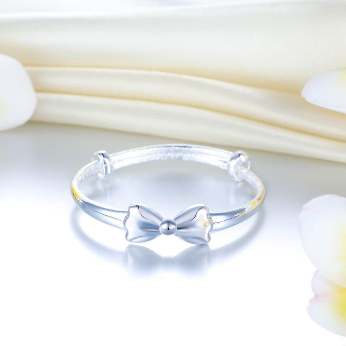 Newborn Baby 999 Silver Bangle Ribbon
