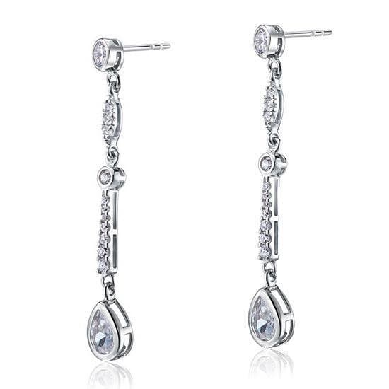 Pear Cut Created Diamond Dangle Earrings