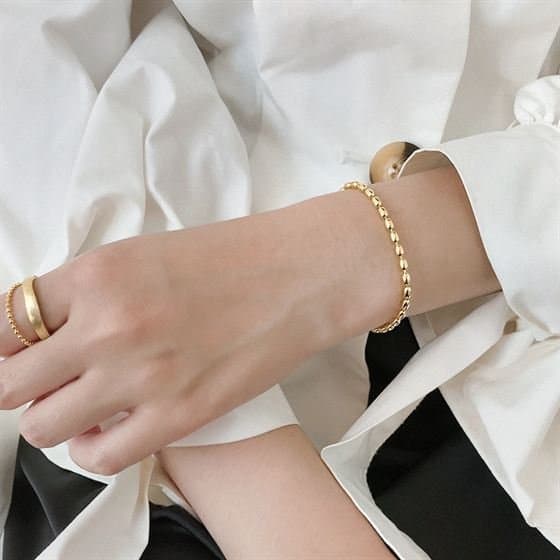 Oval Beads 925 Sterling Silver Bracelet