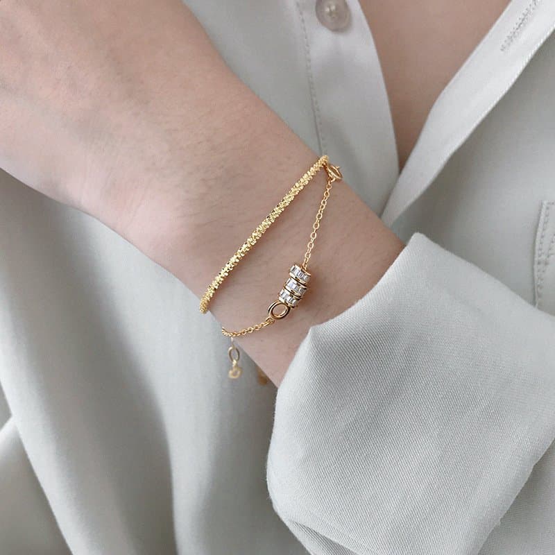 Nugget Crisscross 925 Sterling Silver Bracelet