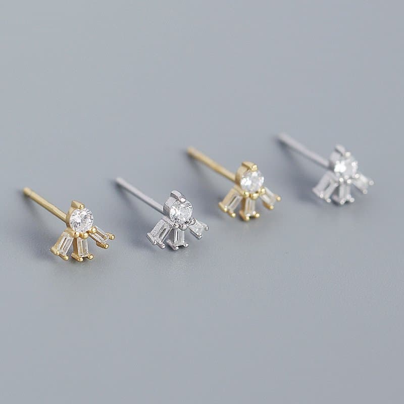 CZ Sunshine 925 Sterling Silver Stud Earrings