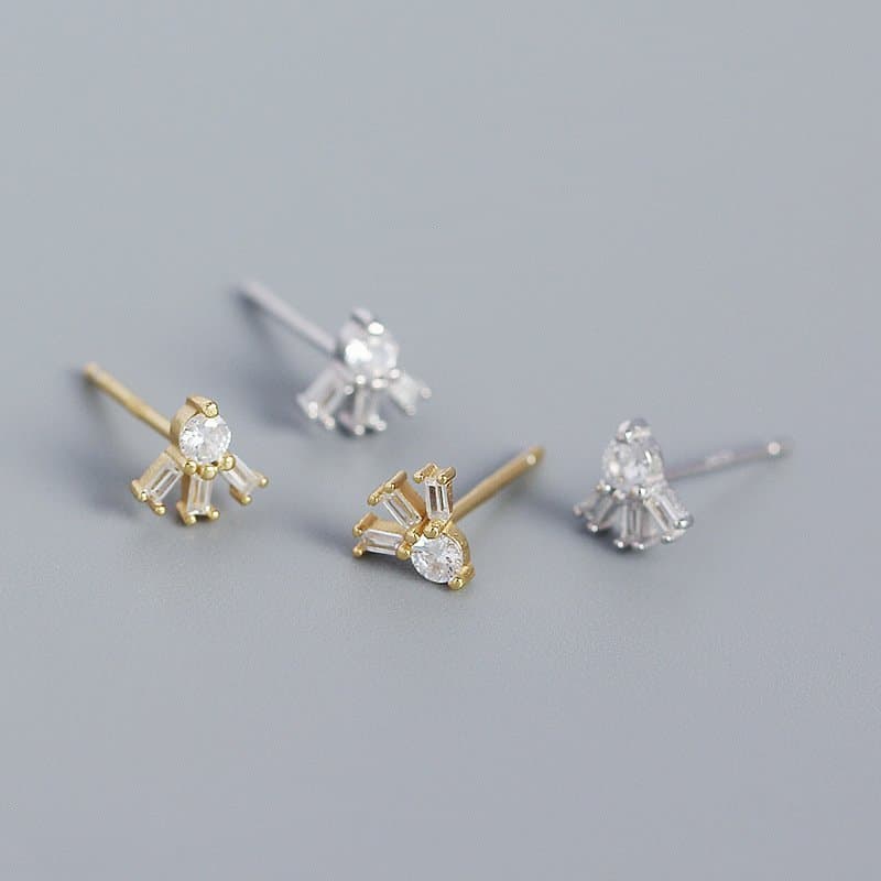 CZ Sunshine 925 Sterling Silver Stud Earrings