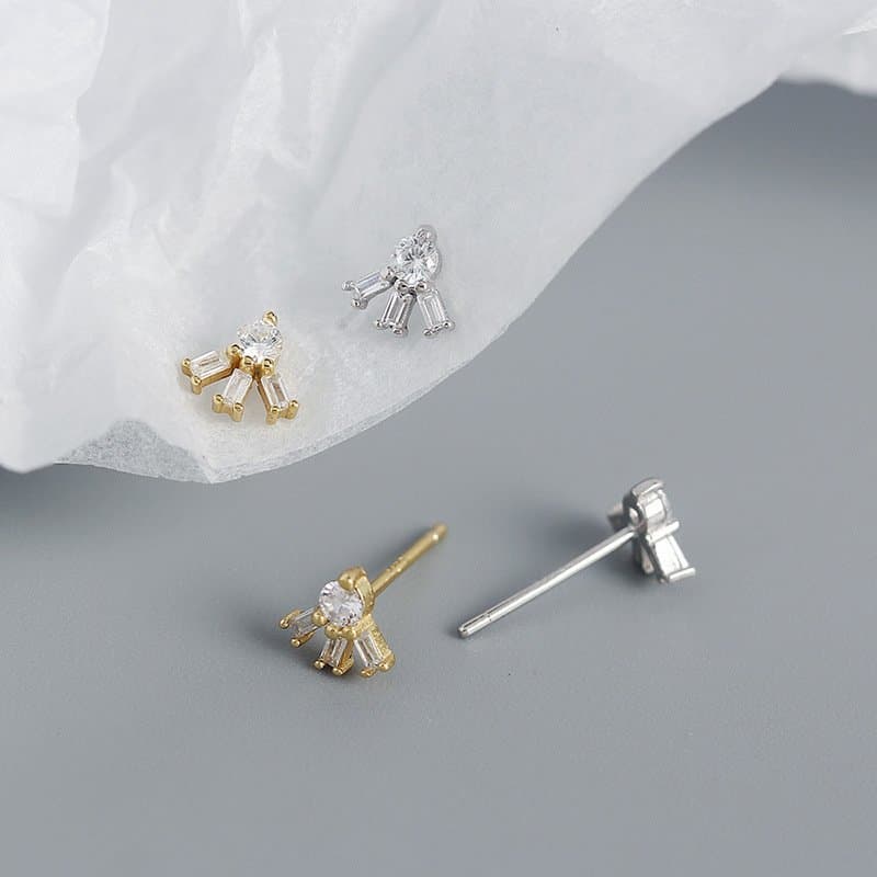 CZ Sunshine 925 Sterling Silver Stud Earrings