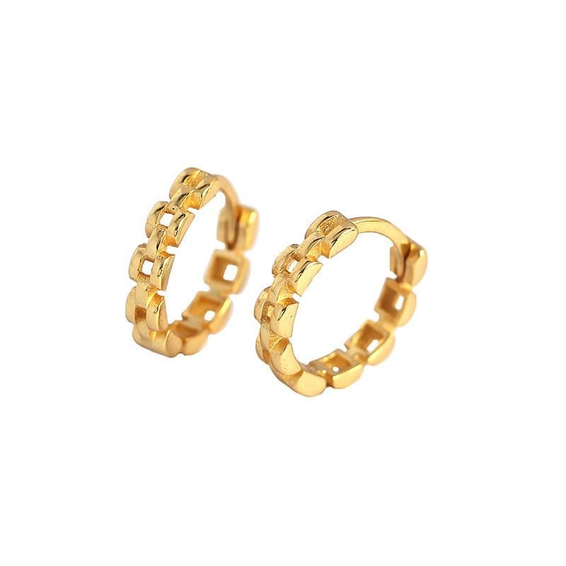 Watchband 925 Sterling Silver Huggie Hoop Earrings