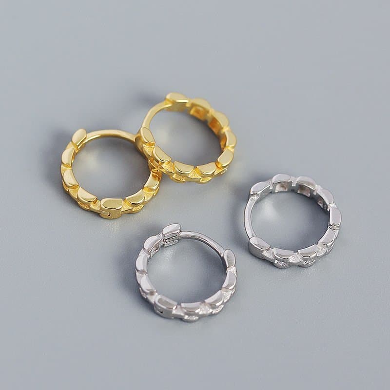 Watchband 925 Sterling Silver Huggie Hoop Earrings