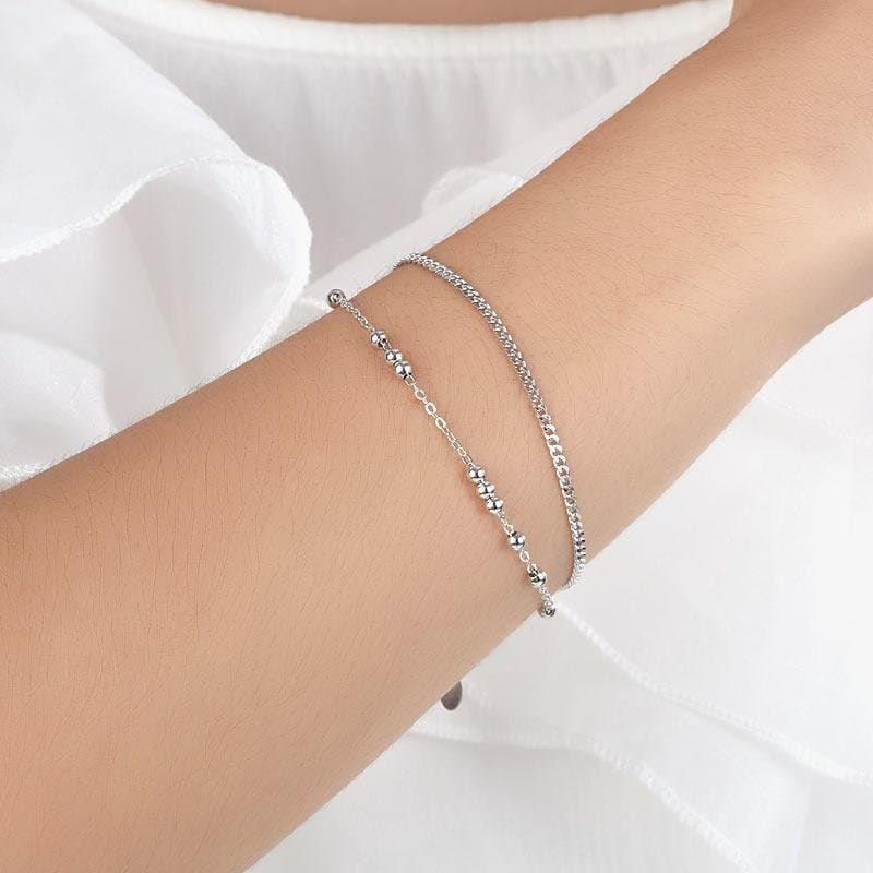 Solid 925 Sterling Silver Bracelet Dangle Ball
