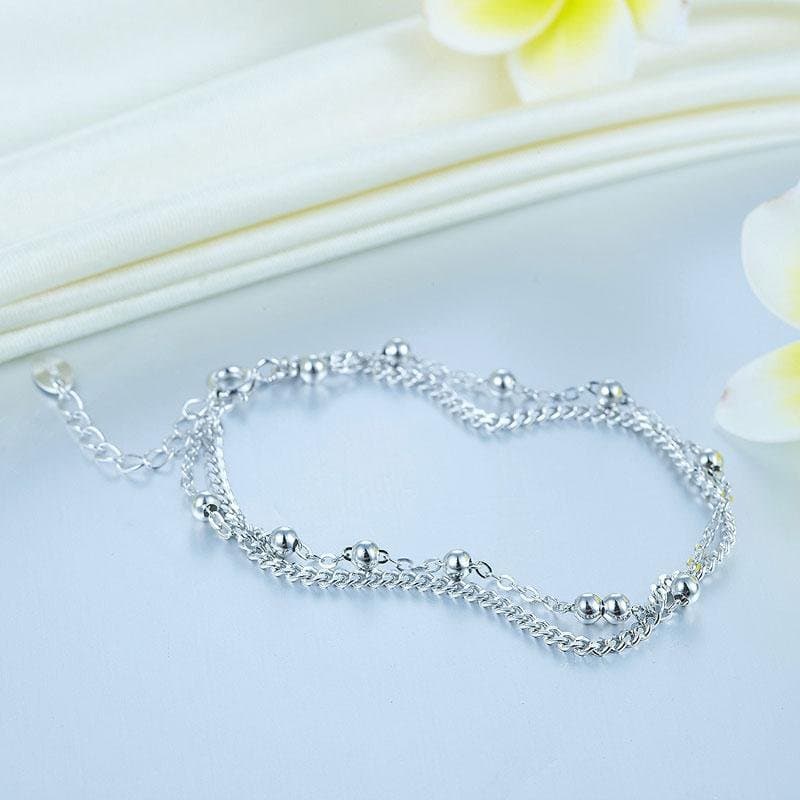 Solid 925 Sterling Silver Bracelet Dangle Ball