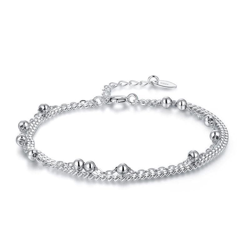 Solid 925 Sterling Silver Bracelet Dangle Ball