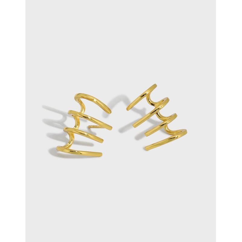 Geometric Irregular Spring 925 Sterling Silver Stud Earrings