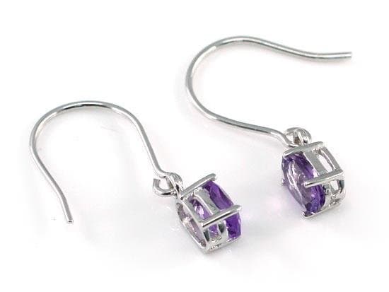 2 Carat Purple Amethyst Dangle Fine Earrings