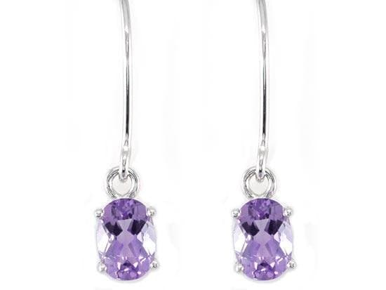 2 Carat Purple Amethyst Dangle Fine Earrings