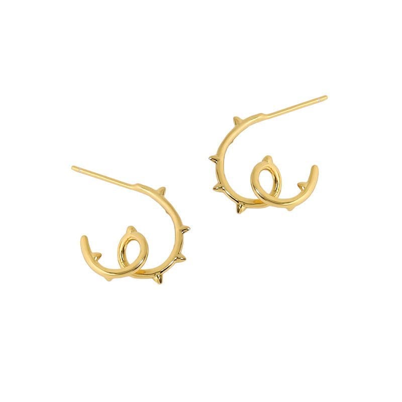 Rivet Twisted Tree Branch 925 Sterling Silver Stud Earrings