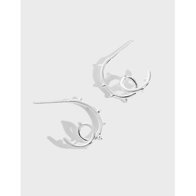 Rivet Twisted Tree Branch 925 Sterling Silver Stud Earrings