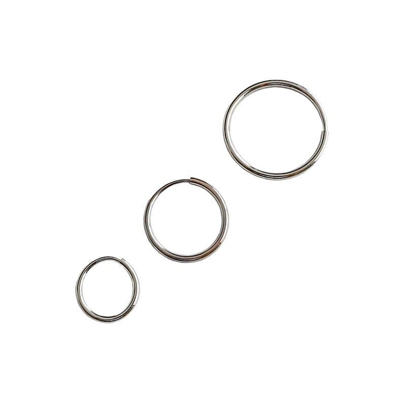 Minimalist Round Circles Simple 925 Sterling Silver Huggie Hoop Earrings