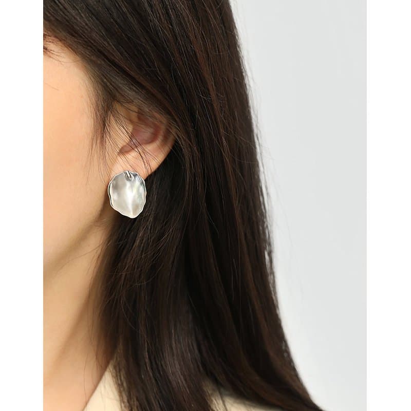 Oval Leaves 925 Sterling Silver Stud Earrings
