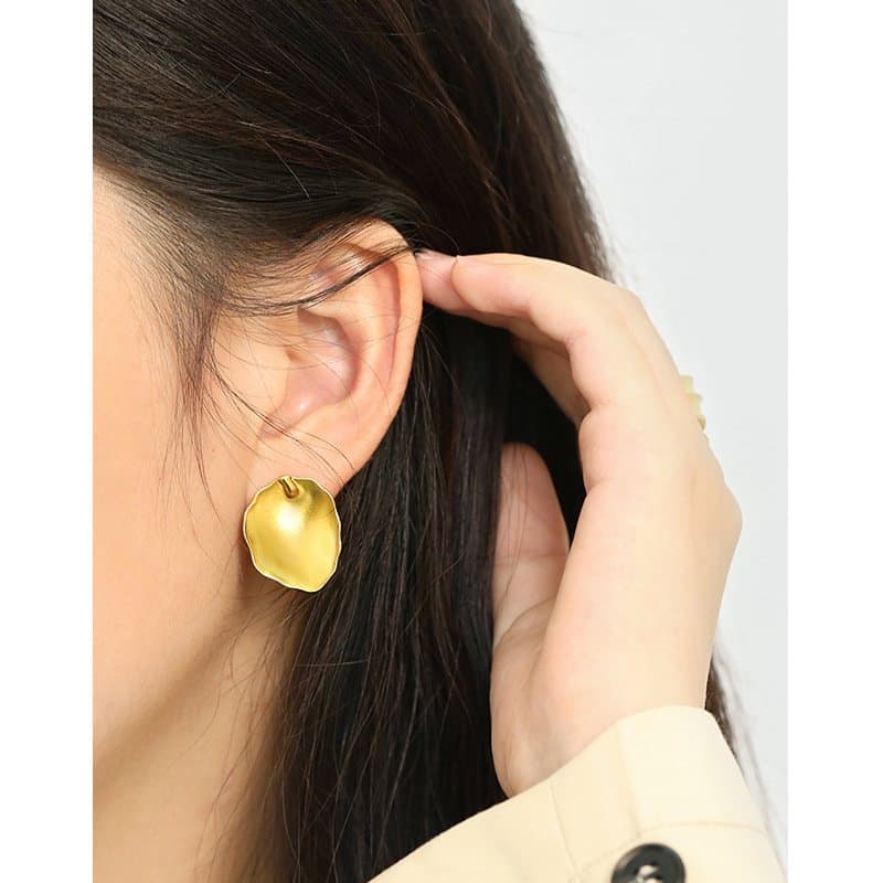 Oval Leaves 925 Sterling Silver Stud Earrings