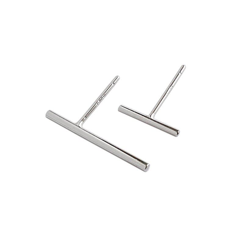 Minimalist Geometric Strip 925 Sterling Silver Stud Earrings