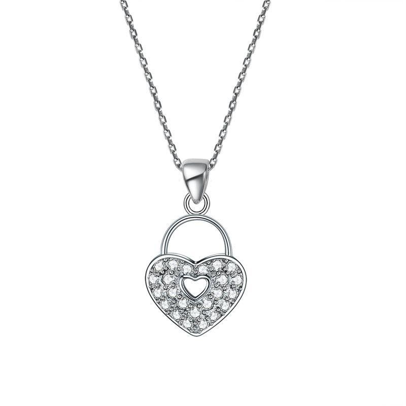 Love Heart Lock Pendant Necklace