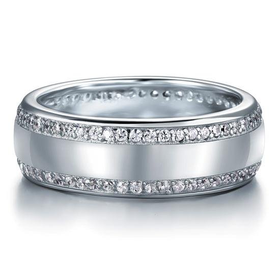 Men's Band 925 Sterling Silver Ring - Silver Jewellery UK