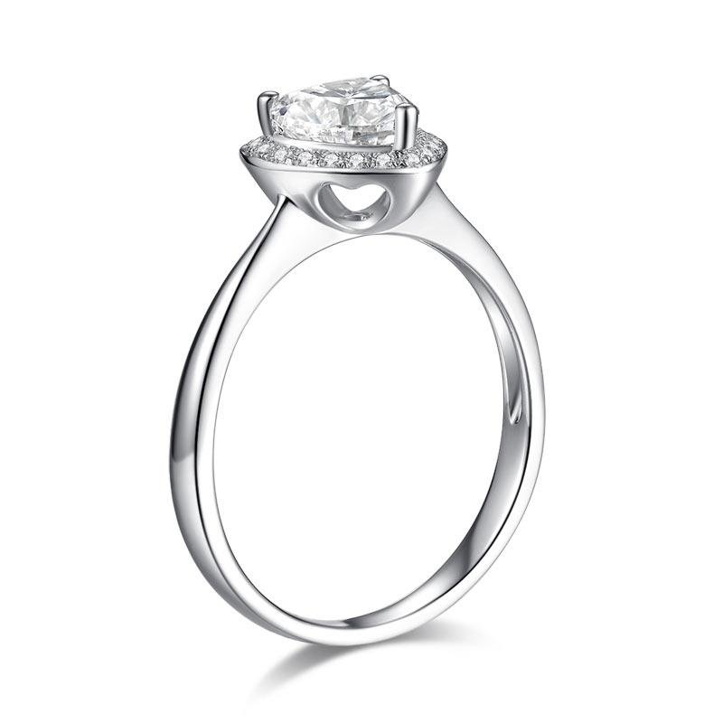 Buy Moissanite Engagement Ring | Sterling Silver Moissanite Ring –  FineColorJewels