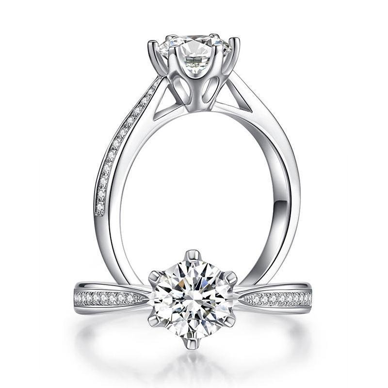 1 Carat Moissanite Diamond Ring Engagement