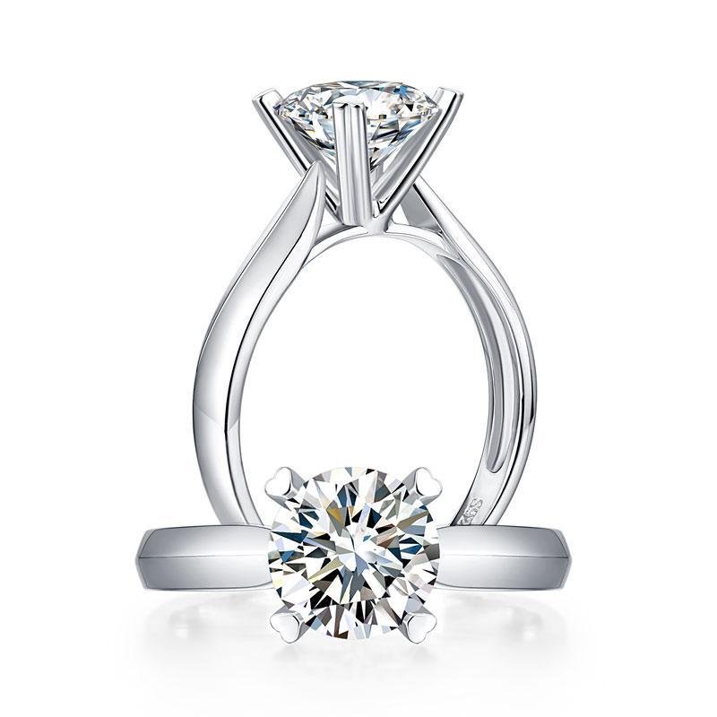 1.5 Carat Moissanite Diamond Ring Heart Shaped Prong