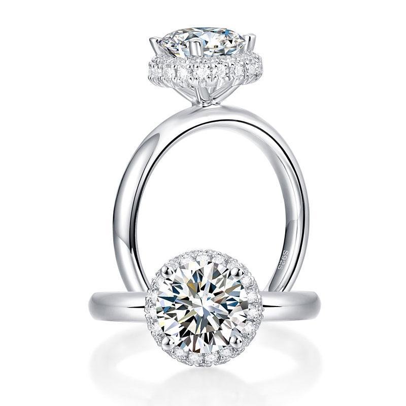 1.5 Carat Moissanite Diamond Ring Halo