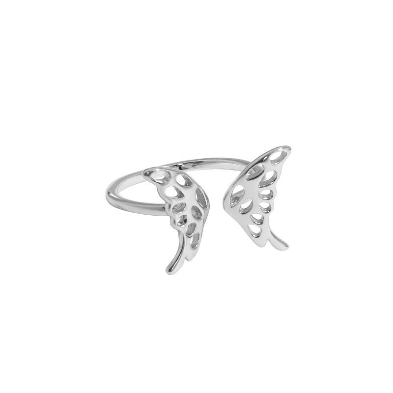 Hollow Butterfly 925 Sterling Silver Adjustable Ring