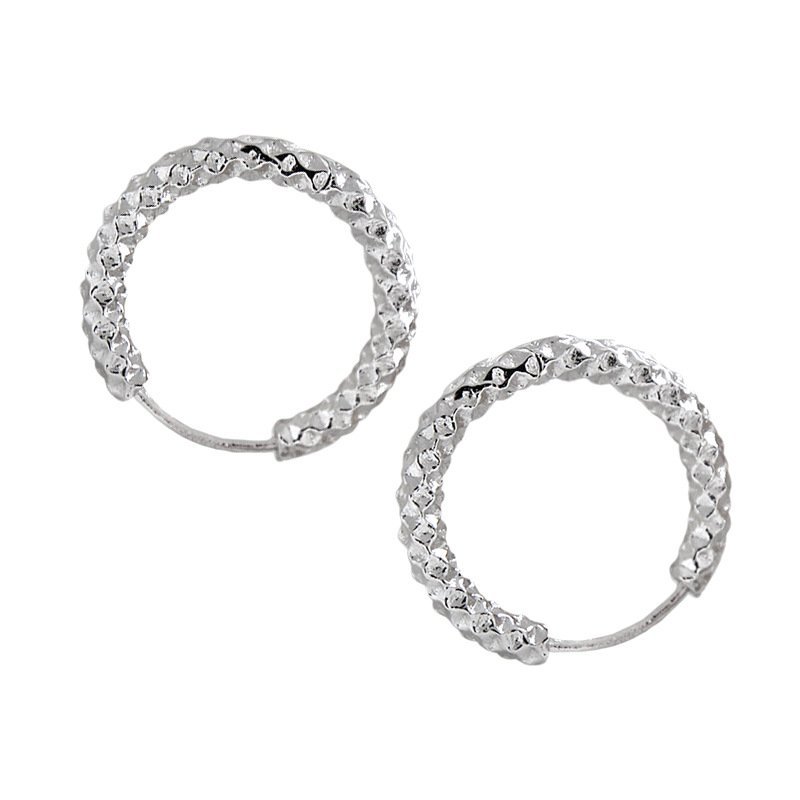 Circle 925 Sterling Silver Hoop Earrings