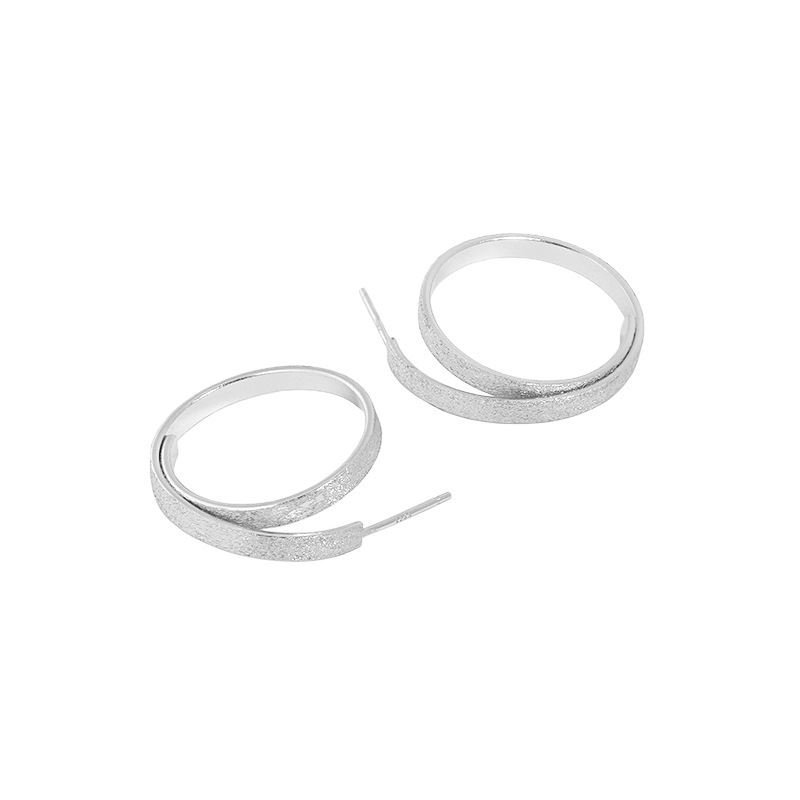 Round Geometric Circle 925 Sterling Silver Dangling Earrings