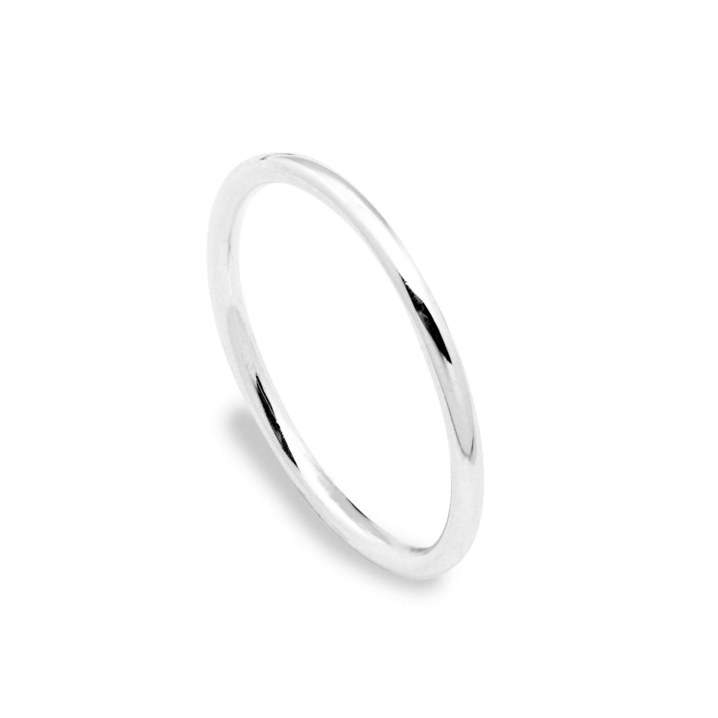 Trendy Smooth Circle White/Rose 925 Sterling Silver Pinky Finger Ring